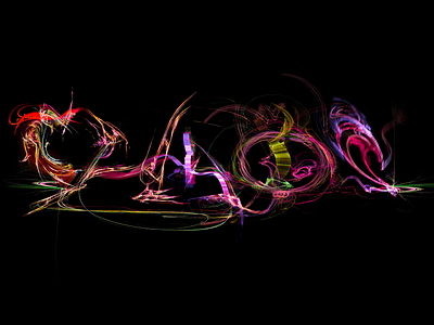 "CHAOS" abstract art apophysis calligraphy design fractal lettering logo rendering typography