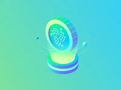 Iota bitcoin block chain coin crypto cryptocurrency illustration iota