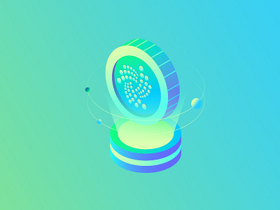 Iota bitcoin block chain coin crypto cryptocurrency illustration iota
