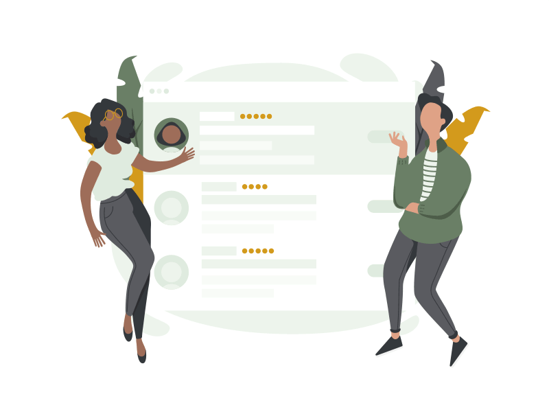 - Why are we floating here? - I dunno... colors cv flat hiring illustration job landing onboarding