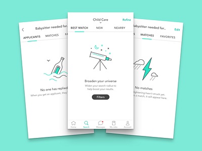 Empty States | Finding Care android empty state icon design illustration ios mobile ui