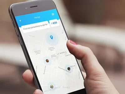 Hungr App. 5ideasaday app creative design fiveideasaday food hungry idea map mockup ui ux