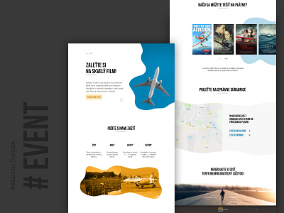 Summer Cinema Movie Event airplane airport event kosice plane travel ui ux webdesign website