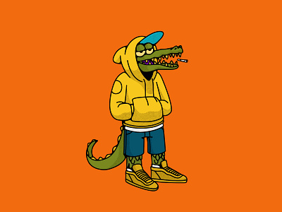 Raptiliano animal characterdesign crocodile design illustracion illustration reptilian street fashion vandal