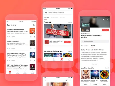 Podcast App Design mobile podcast