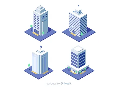 Office Building Pack architechture building building illustration city flat isometric modern office real estate skyscraper urban vector village