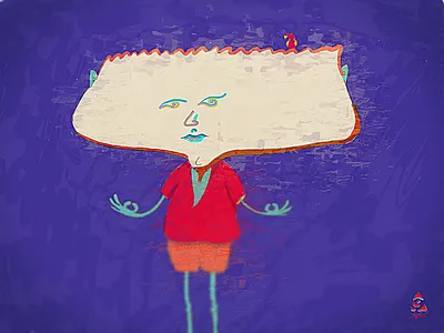 Meditation best charachter design character design art drawing face flat graphic illustration imaginaryfriends sketch surreal surrealism
