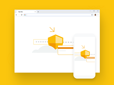 Chrome Browser Security Illustration browser chrome design flat google simple