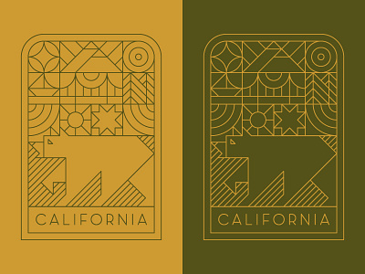 California badge bear boat california geometry icon illustration line logo mountains nature outdoors patch san francisco shapes star trees