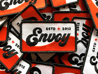 Envoy Trucker Patch accessories branding clean culture embroidery envoy iron merch patches red swag typography