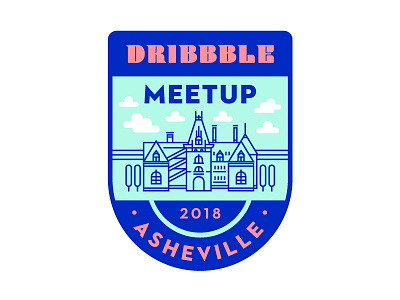 Asheville Dribbble Meet Up 2018 art asheville badge design digital drawing illustration illustrator meetup north carolina type typography