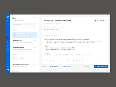 Hugo - Inbox app b2b productivity saas ui ux webapp
