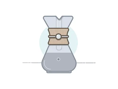 Chemex 2d carafe chemex coffee flat flat design illustration line art minimal muted vector