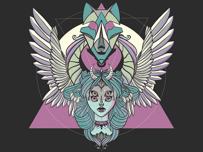 Valkyrie + Wings + Wolf adobe draw angel angel wings apple pencil apple pencil art artwork dog drawing illustration illustrator ipad art ipad pro art tshirt design valkyrie vector vector art vector illustration winged wings wolf