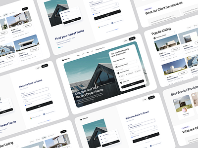 Real Estate Website Design Concept landing page minimal design property listing real estate real estate landing page realestate realestate website ui ux web design website website design