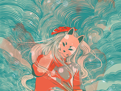 Kitsune Crayon album art album poster art art poster book art book cover book illustration children illustration design digital art digital illustration editorial art editorial illustration freelance illustrator illustration illustrator japan kitsune magazine illustration music poster