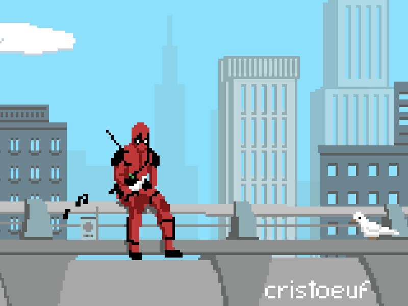 Pixel Art Marvel | Dead Pool animation art cristoeuf deadpool marvel pixel animation pixel art pixelart