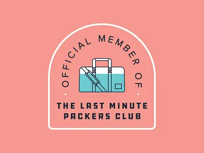 Last Minute Packers Club badge badge design duffle bag illustration line line drawing travel