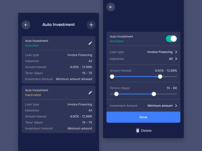 Auto Investment bot auto investment bot dark theme fs fsmk funding societies invest investor investor app modalku