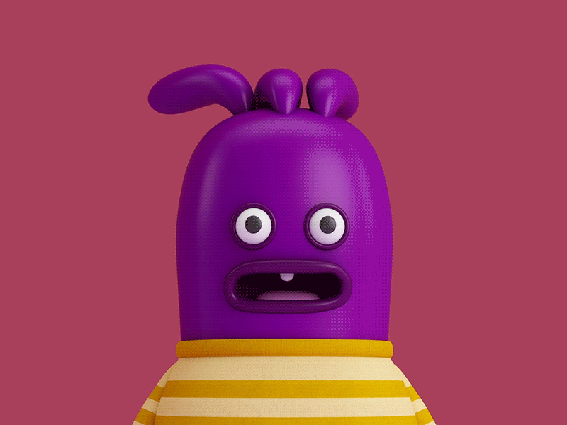 Purple monster 3d animation cinema4d design illustration loop monster