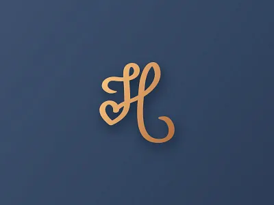 Letter Logo H blue challenge dailylogochallenge dark gold gradient illustration letter logo logotype logotype design love