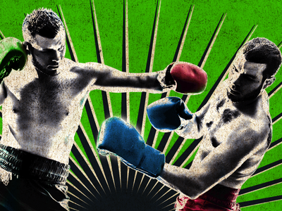 Legendary Fight boxing digital painting fight illustration