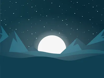 Night Landscape dark hills illustration landscape moon mountain night stars ziprecruiter