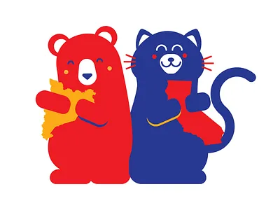 I love Catalonia / I love California animals barcelona bear california cat catalonia culture cute design home illustration laia love san francisco t shirt travel