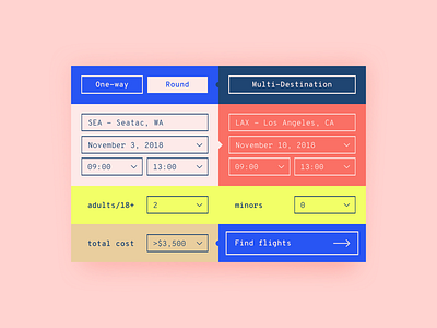 DUI LXVIII /// Flight Search daily ui dailyui dui flight ipad prom 2018 travel ui