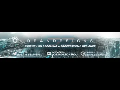 Dean Designs YouTube Banner banner logo bannerdesign branding design graphidesign logo twitterbanner typography youtube banner