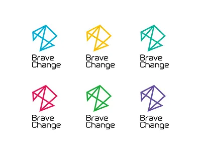 Brave Change brand colorful design identity logo minimal symbolmark variation