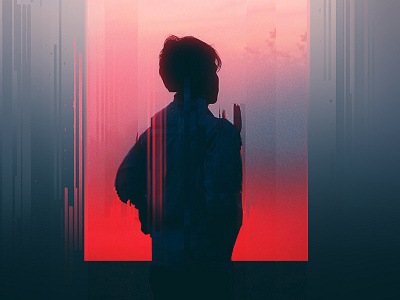 Fragment 58 alone boy concept cyberpunk dissolve fog foggy future glitch neon