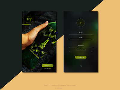 DailyUI Challenge: Sign In Page app beer black branding challenge dailyui energydrink green interface matcha signin ui