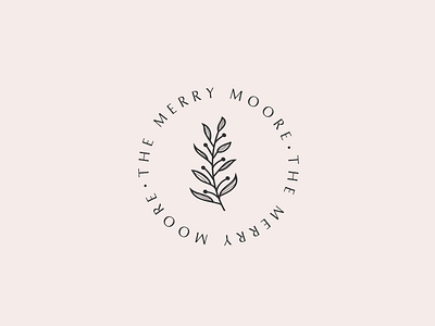 The Merry Moore boutique brand branding classic elegant feminine feminine logo floral illustration lines logo minimal minimalist pink pretty