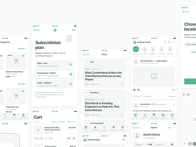 Scheme iOS Wireframe Kit flow ios mobile mobile app prototype sketch uikit ux uxflow wireframe