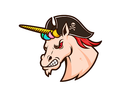 Unicorn angry angry unicorn brand mark horse logo magic unicorn pirate unicorn vector