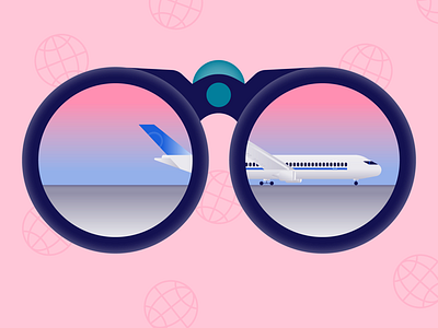 Airplane Spotting airplane airport amsterdam artwork campaign editorial gradient holiday icon design illustration klm pink spotillustration spotting the netherlands vacation