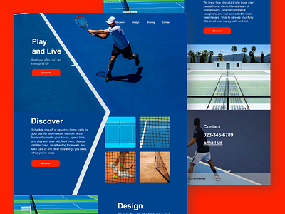 Landing Page tennis dailyui landingpage typography ui ux web adobe