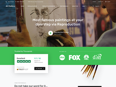 Website design for the Art Gallery art clean design gallery homepage modern ui website