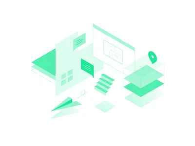 Landconnect Illustration 3d collboration conceptual construction illustration isometric perspective property