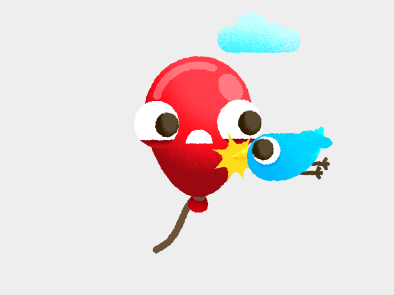 Pecked Balloon | Bad Luck Balloons ​Animated Stickers AMINO+ amino animation app app mobile cute gif icon kawaii mobile stickers vector