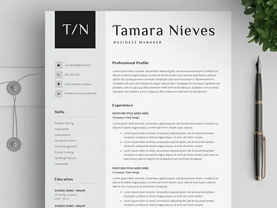 Simple Resume Template / Three Pages a4 clean resume creative resume curriculum vitae cv cv template design doc minimal minimal resume modern modern cv modern resume professional professional resume resume resume template template