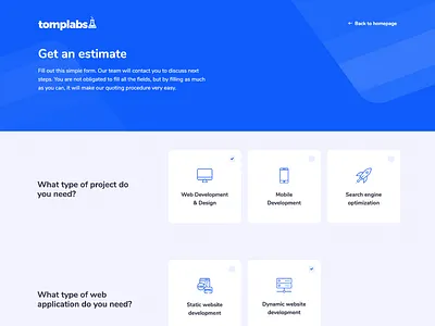 Get a free estimate UI blue creative free estimate icons qoute ui