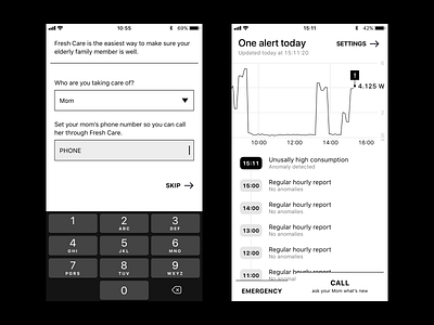 Fresh care — wireframes app ios sketch ui ux