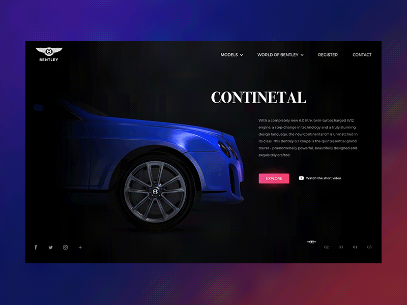 3D car animation 3d animation car design motion nice page product ui ux web