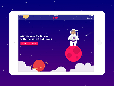 KIMO - TV Show and Movie Streaming Tablet App app child child children design ipad kid kids kids app movie movies parent parents stream tablet tablet app tablet design tv show tv shows ui ux