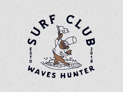 Jerry's Surf desain logo surf surfing vintagedesign
