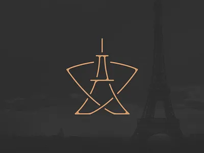 Eiffel tower and a star clean creative eiffeltower minimal modern smart star tower