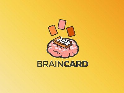 Brain card logo and icon design flat icon logo