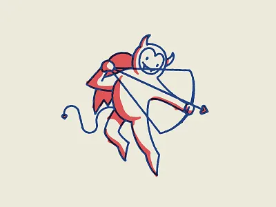 Love Tattoo - Cupid cupid cute devil illustration vector